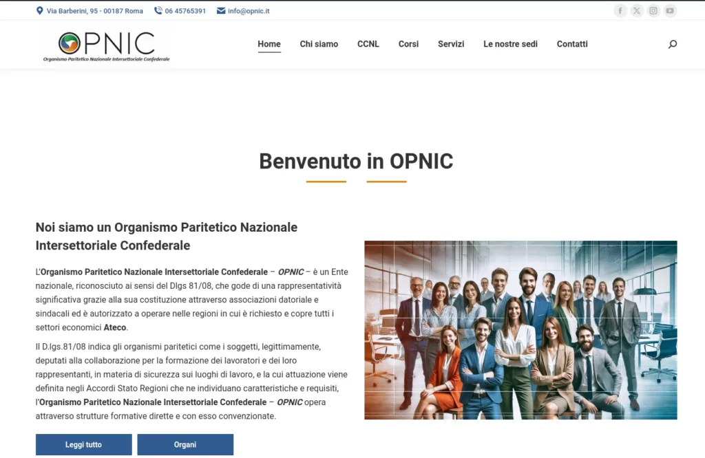 screenshot del sito web OPNIC.it